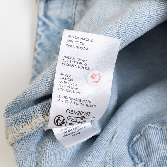 Free People Wide Leg Jeans Carpenter Light Wash High Waist Relaxed Utility NEW - Picture 15 of 16